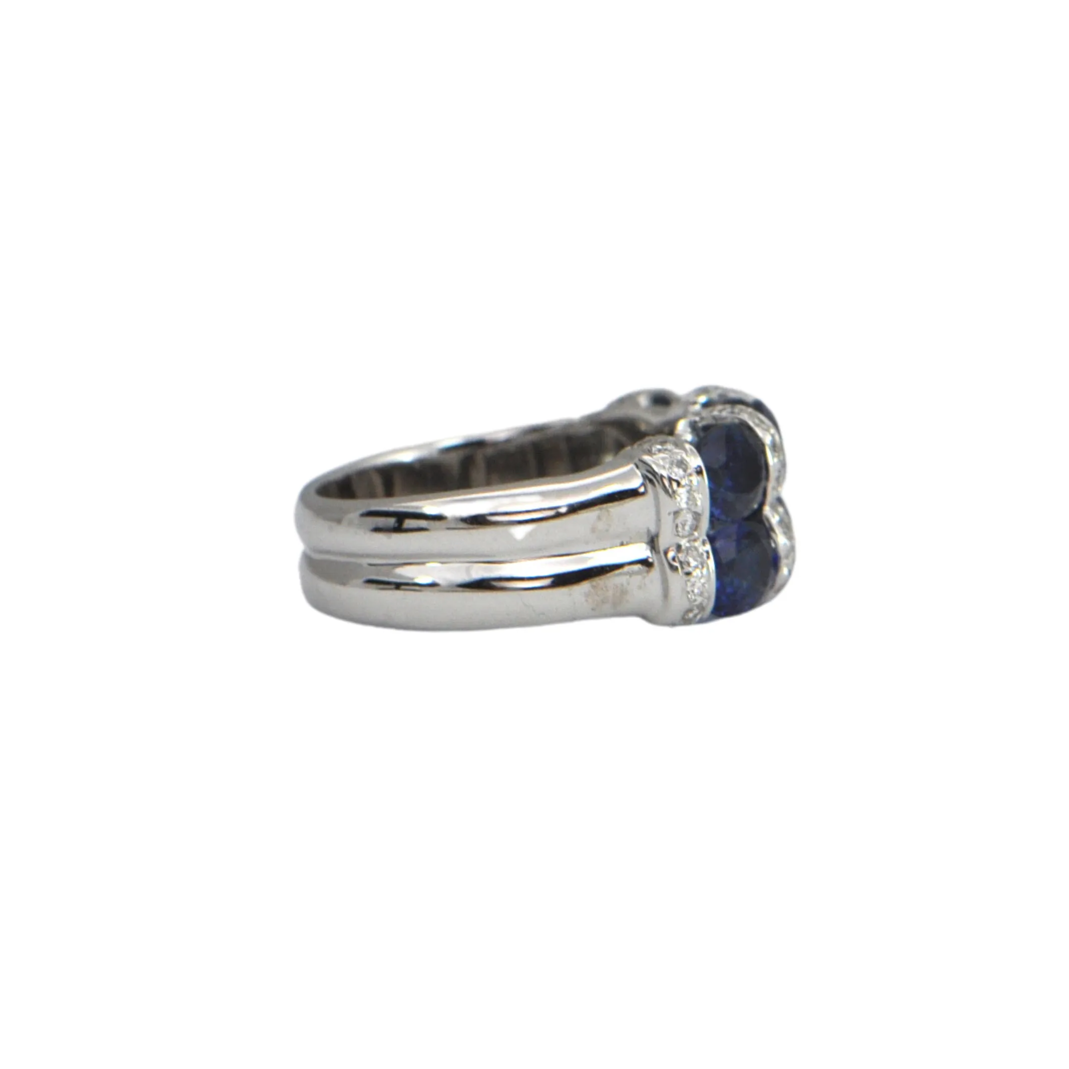 Estate Sapphire and Diamond 18k Gold Ring