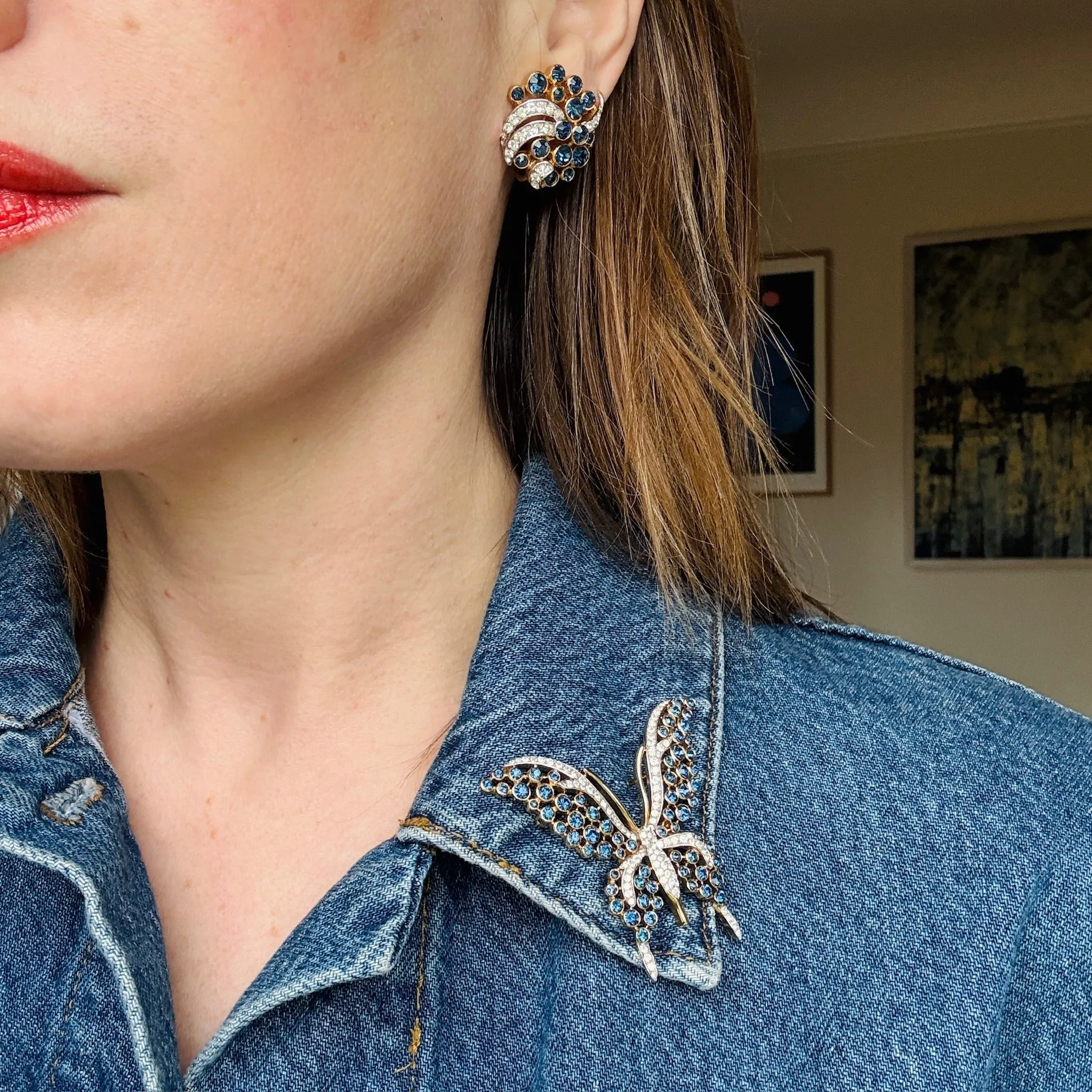 Ethereal Butterfly & Earring Set by Crown Trifari