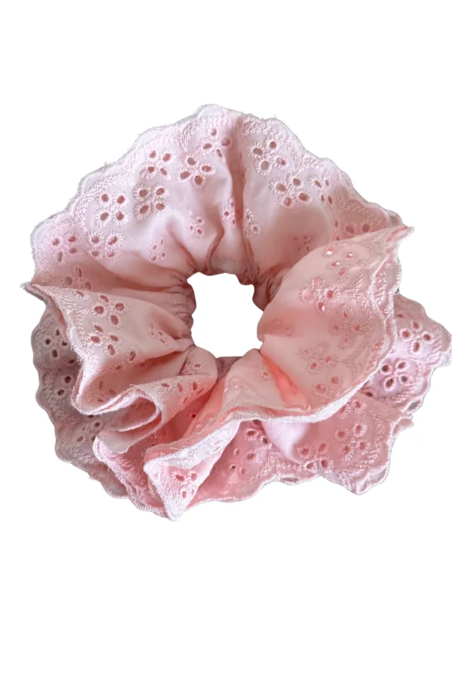Four Layer Eyelet Ruffle Scrunchie