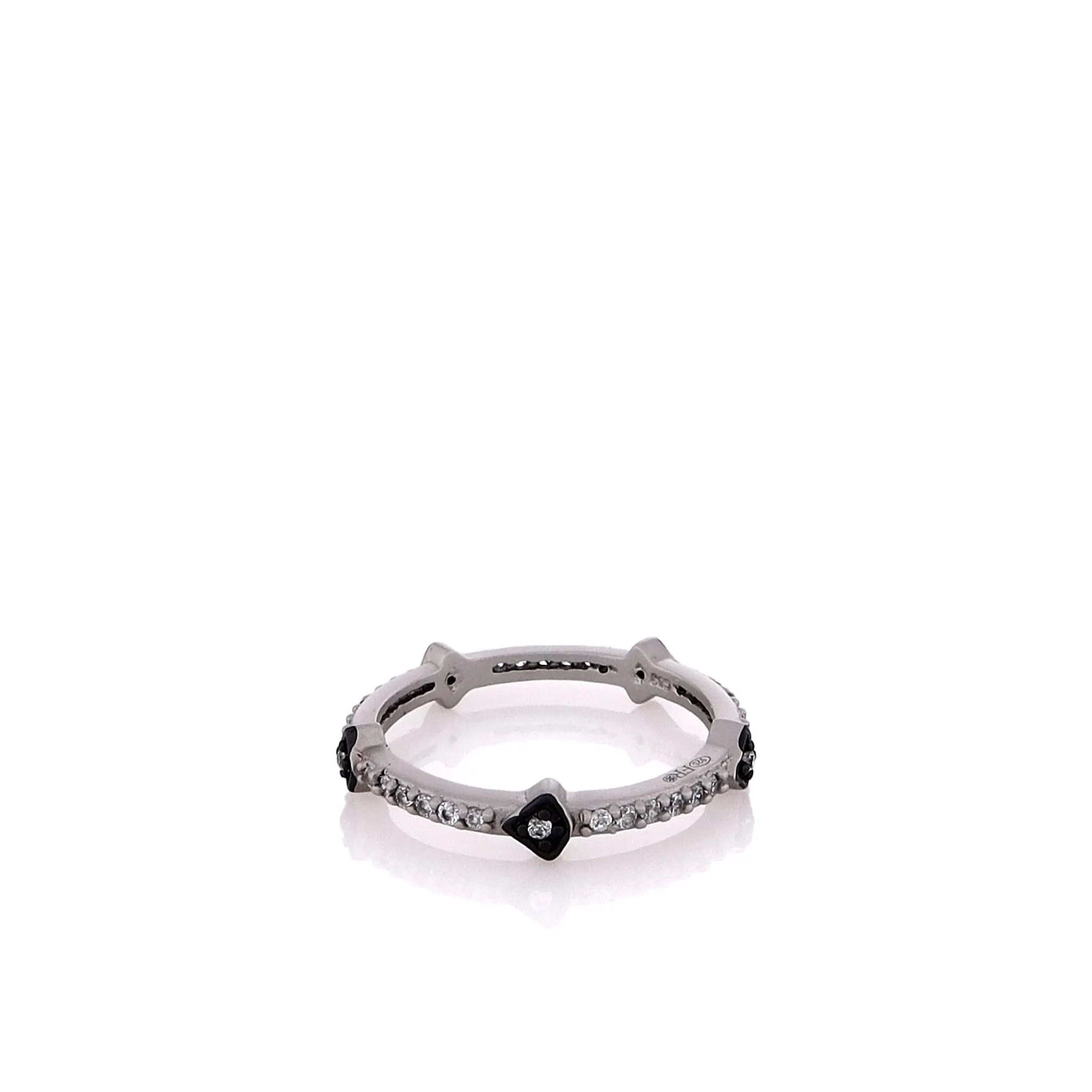 Freida Rothman Sterling Silver Cubic Zirconia Arrow Station Band