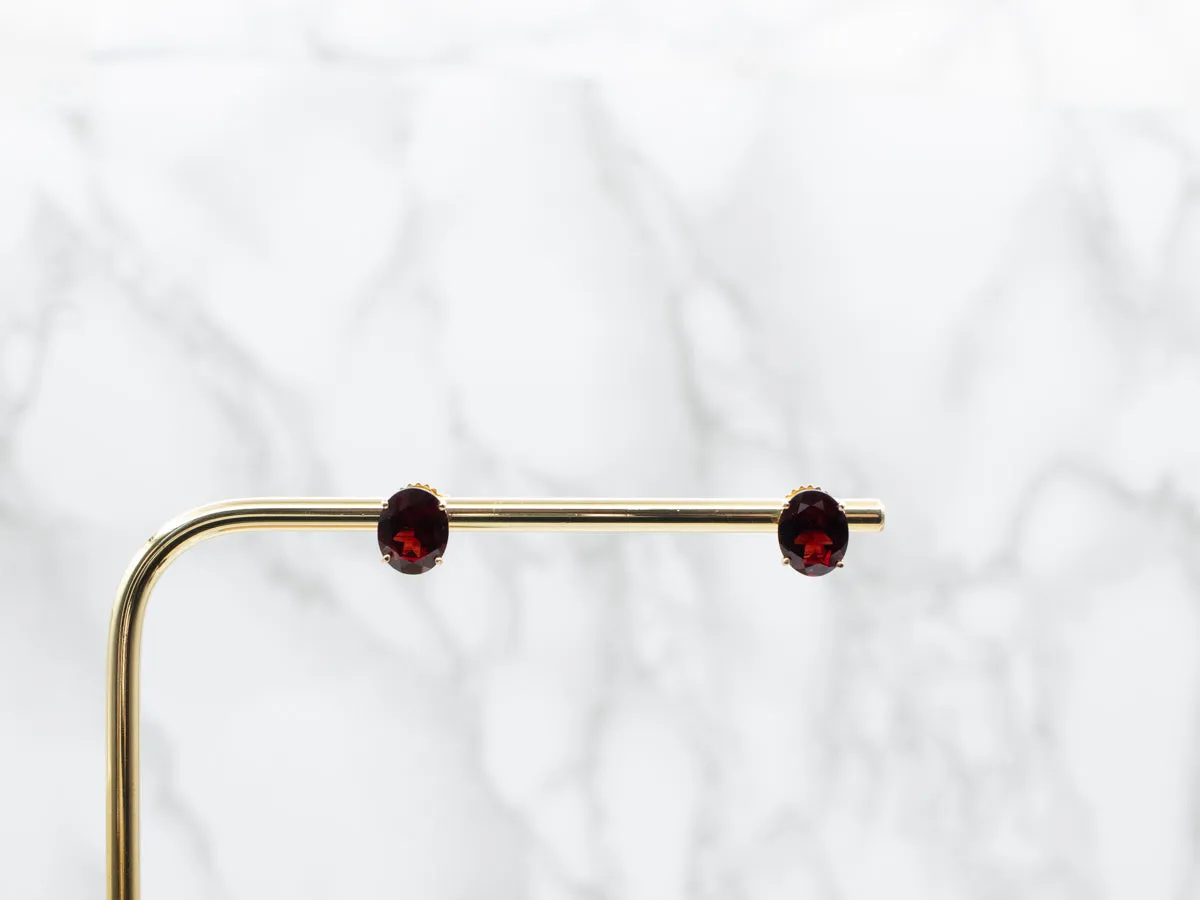 Garnet Stud Earrings
