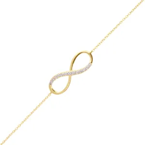 Gold bracelet 18k yellow gold assembled with zirconium oxide
