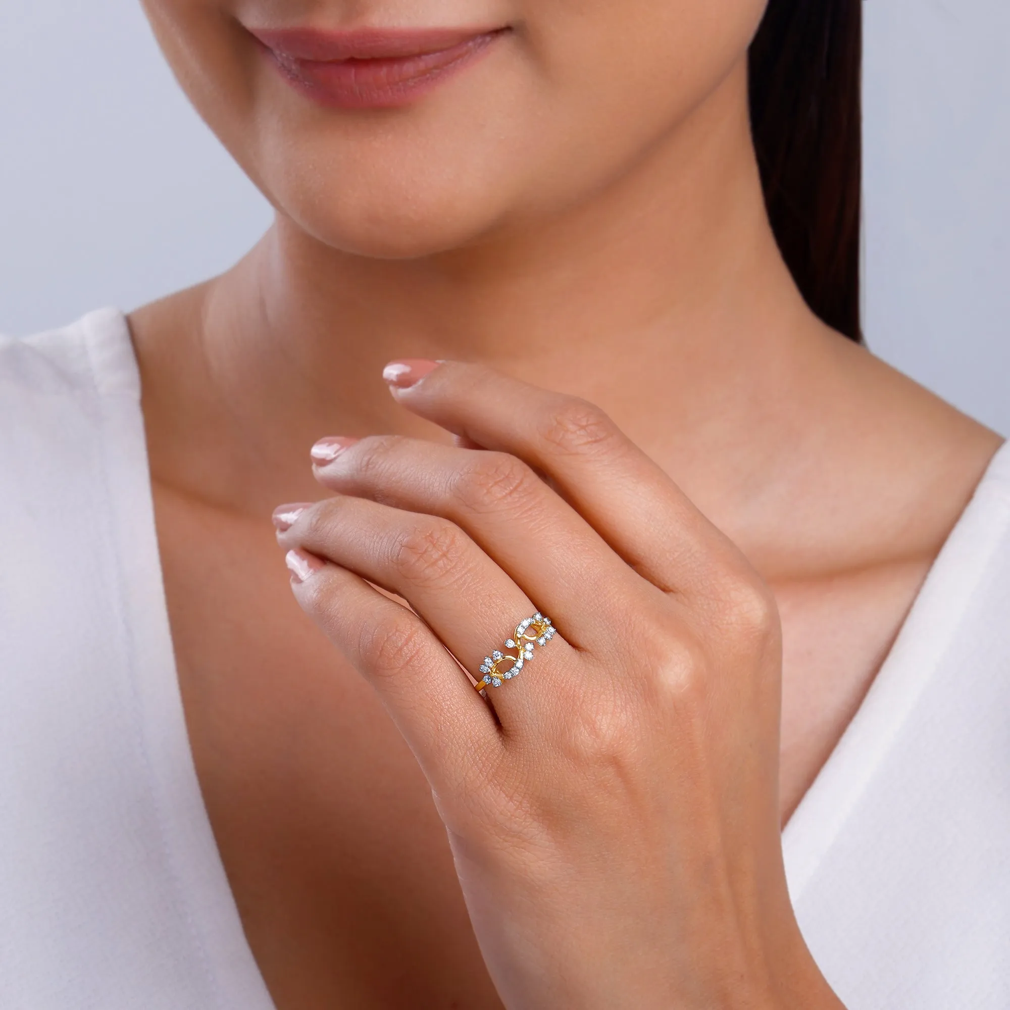 Gold Twinkling Twine Diamond Ring