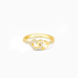 Golden Heartfelt Duo Ring