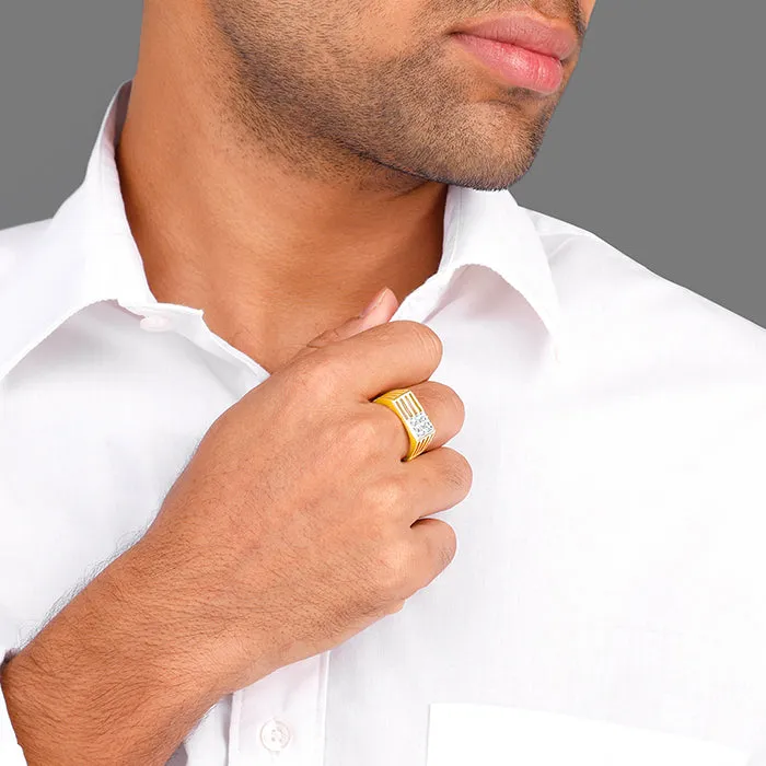 Golden Square in Rectangle Ring For Him
