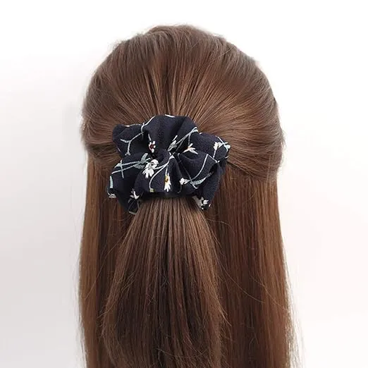 HP HIGH PROFILE Trendy Elastic Cotton Chiffon Silk Fabric Ponytail Hair Scrunchies for Women & Girls Multi color (Pack of 6)