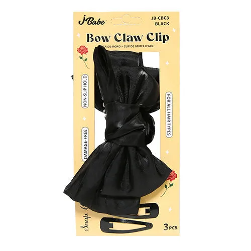 J Babe Bow Claw Clip With Snap Clips