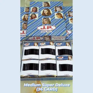 JP Hair Pins Medium Super Deluxe Black 6.5 CM Hair Pin/Bobby Pin
