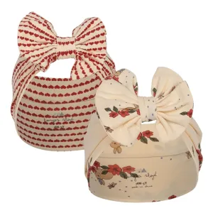 Konges Sljd Bunny Tokki/Heart 2-pack Basic Bambi Bow Bonnet