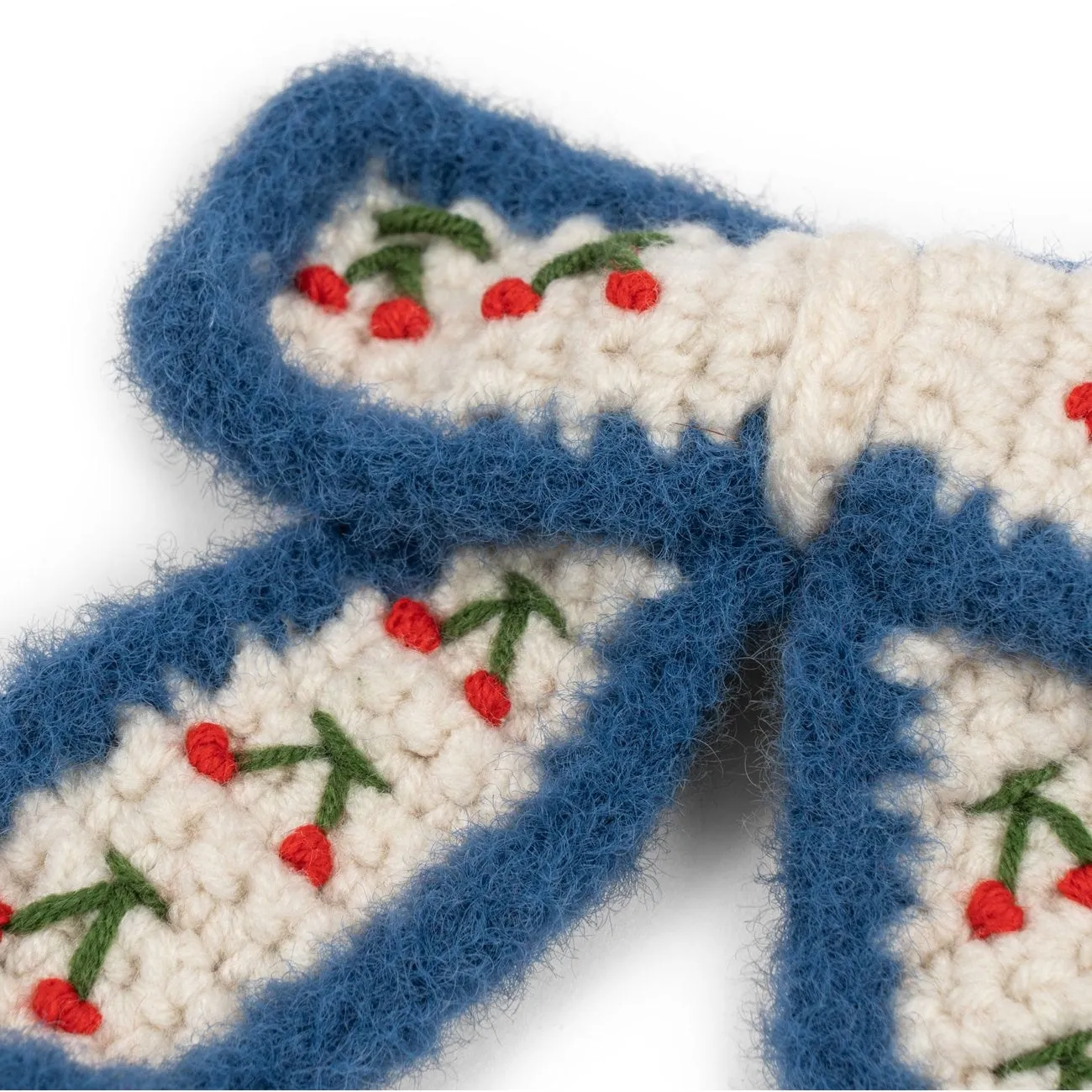 Konges Sl?jd Cherry Crochet Bow Clips Cherry