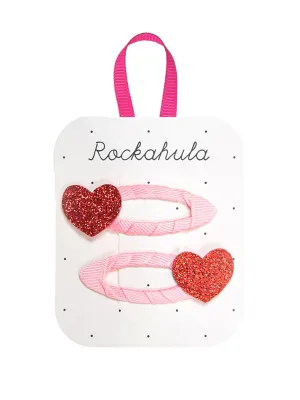 Love Heart Glitter Clips