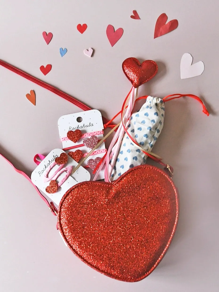 Love Heart Glitter Clips