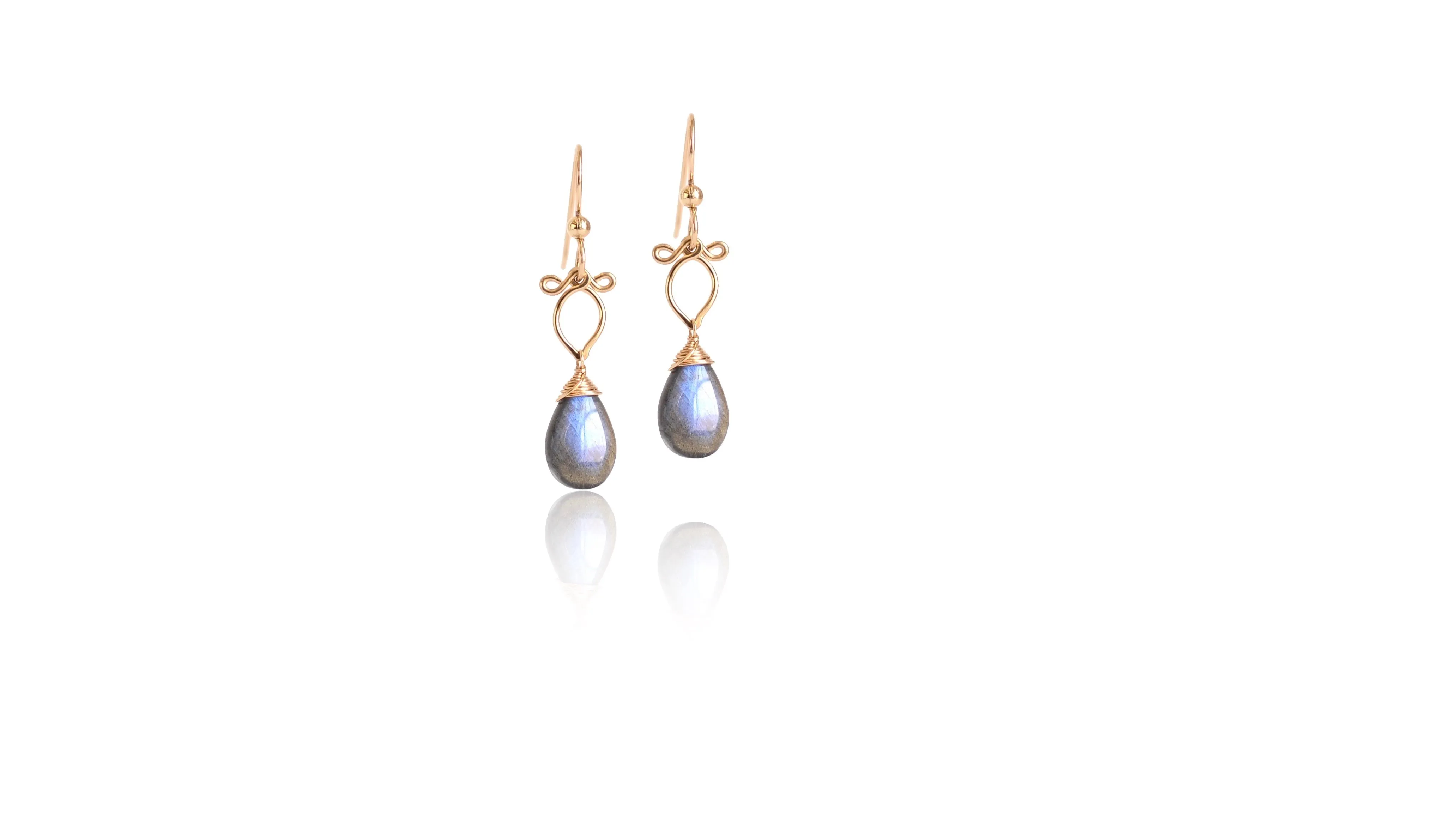 Michaela - Labradorite, 14k  Gold Filled Earrings