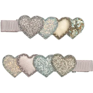 Mimi & Lula 2 Hair Clips - Layered Heart Swanlake
