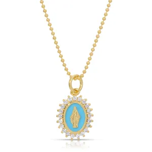 Mini Lady Lourdes Necklace - Aqua