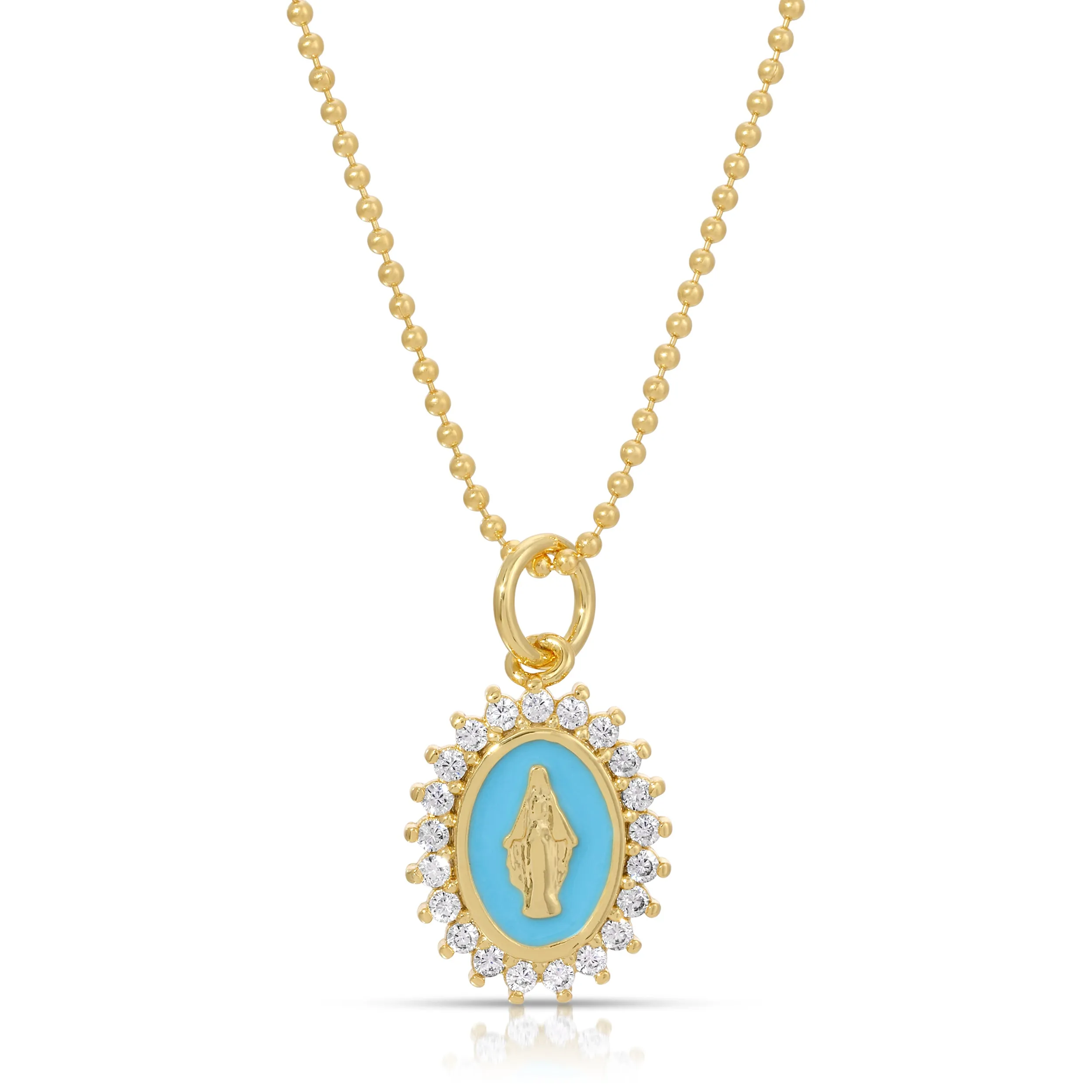 Mini Lady Lourdes Necklace - Aqua