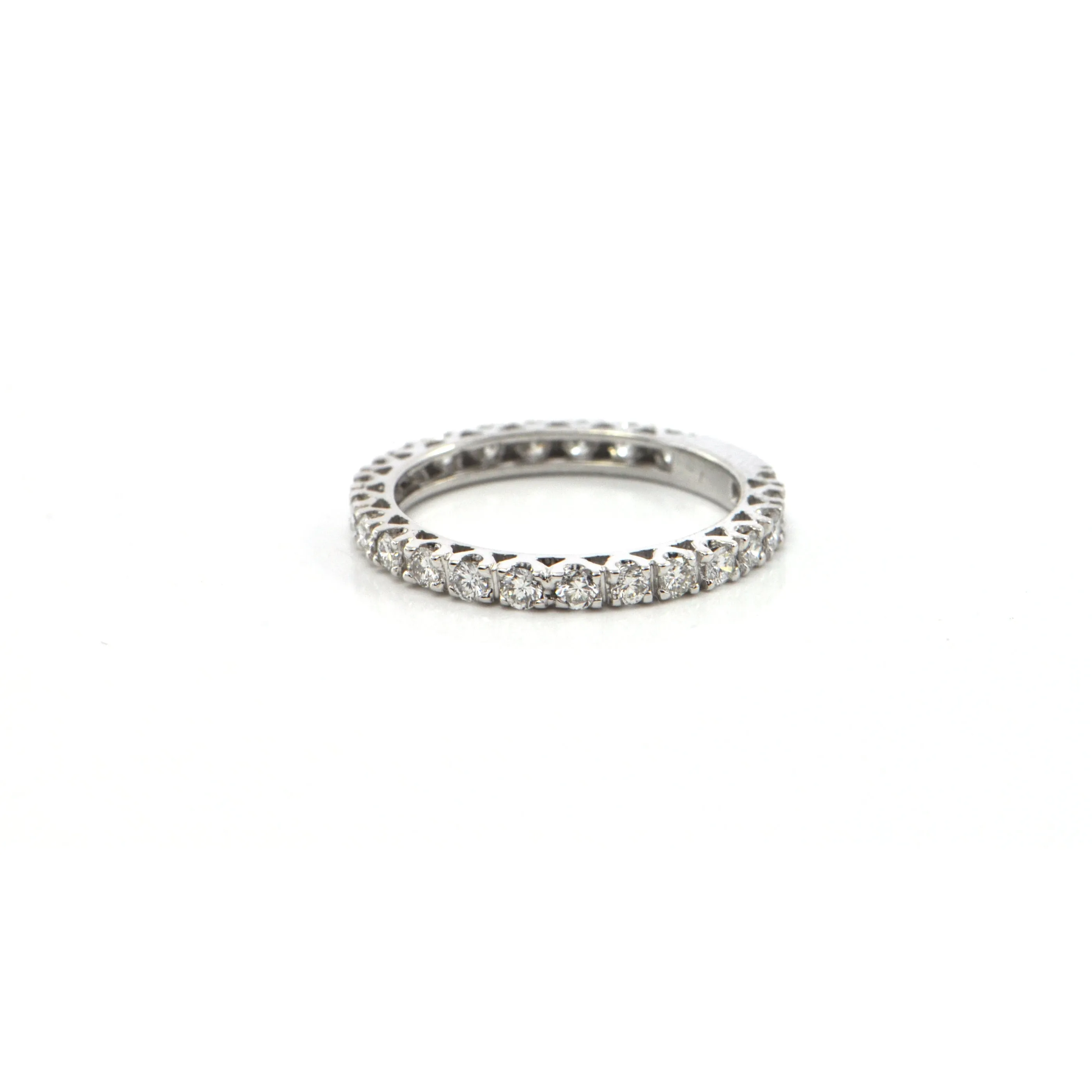 Modern 0.80CT Diamond 18K White Gold Eternity Band
