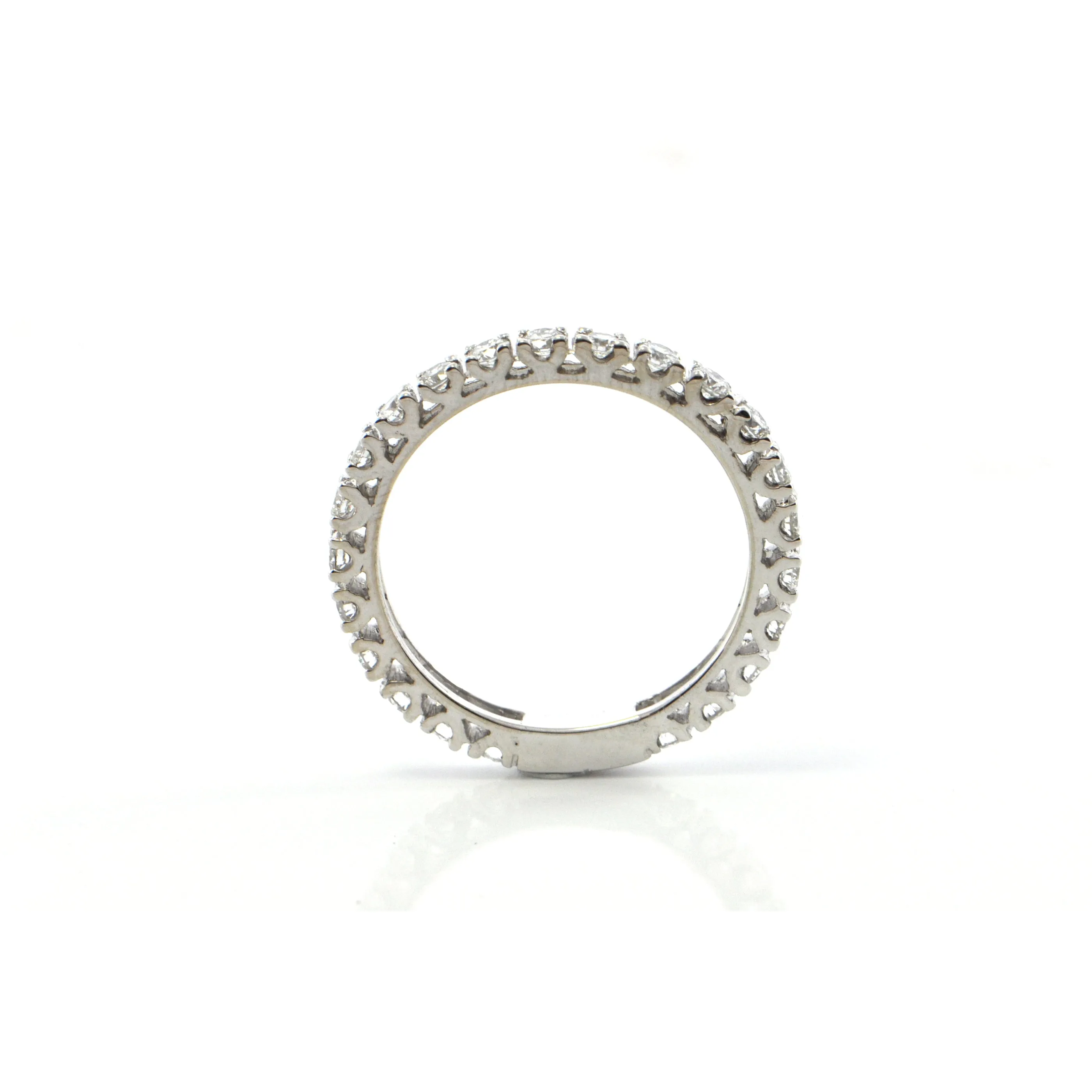 Modern 0.80CT Diamond 18K White Gold Eternity Band