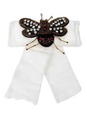 Odette Women White Butterfly Metal Brooch