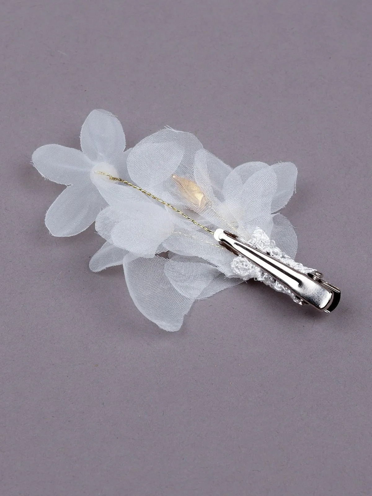 Odette Women White Fabric Brooch