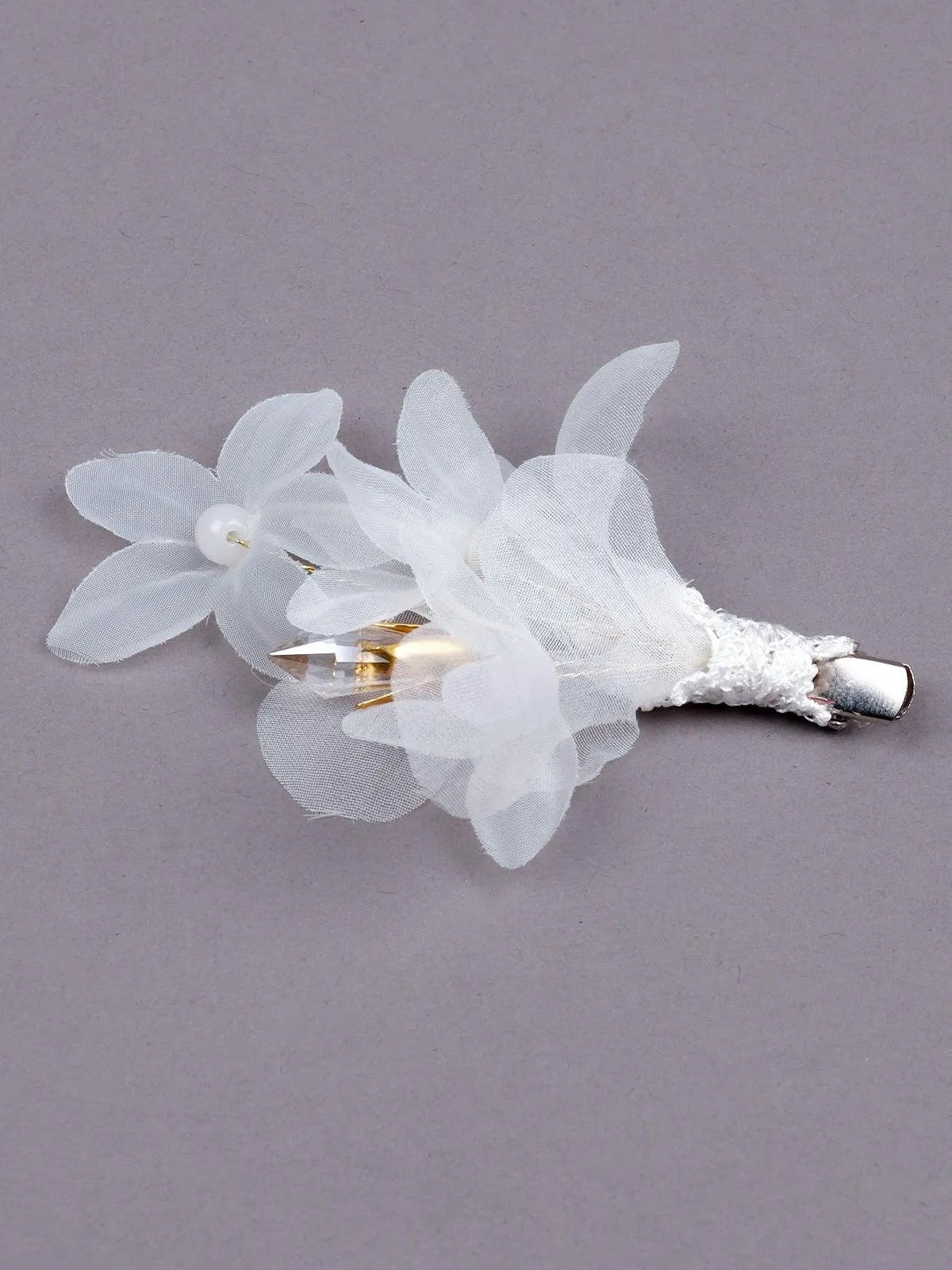Odette Women White Fabric Brooch
