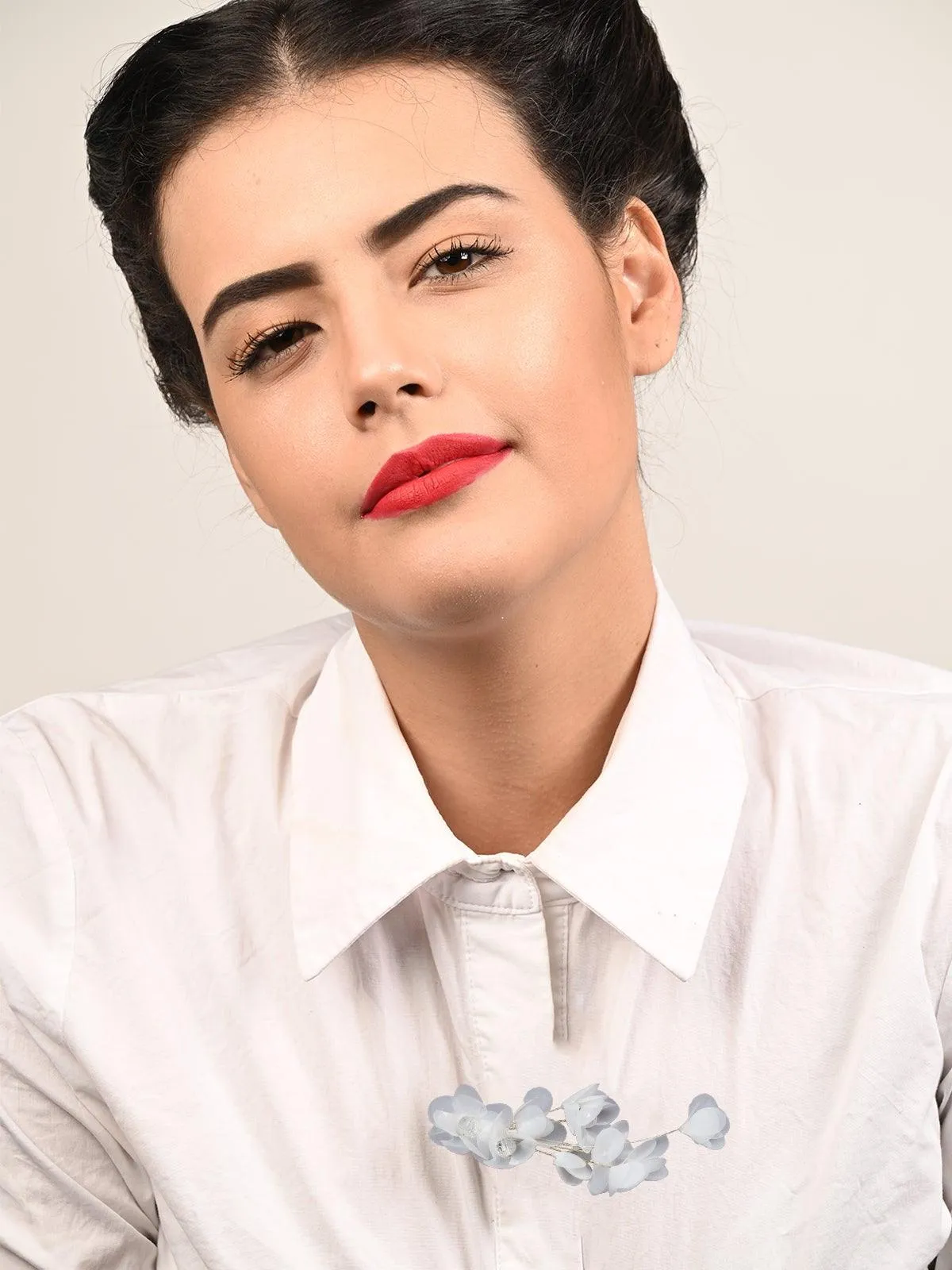 Odette Women White Metal Brooch