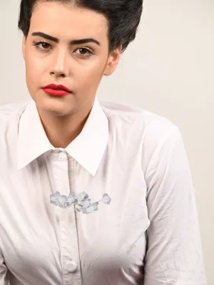 Odette Women White Metal Brooch