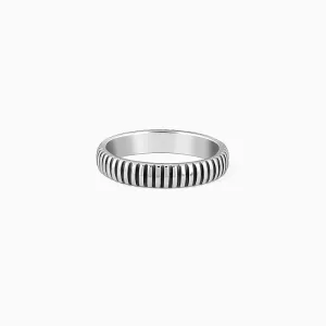 Oxidised Silver Modest Leader Ring For Him