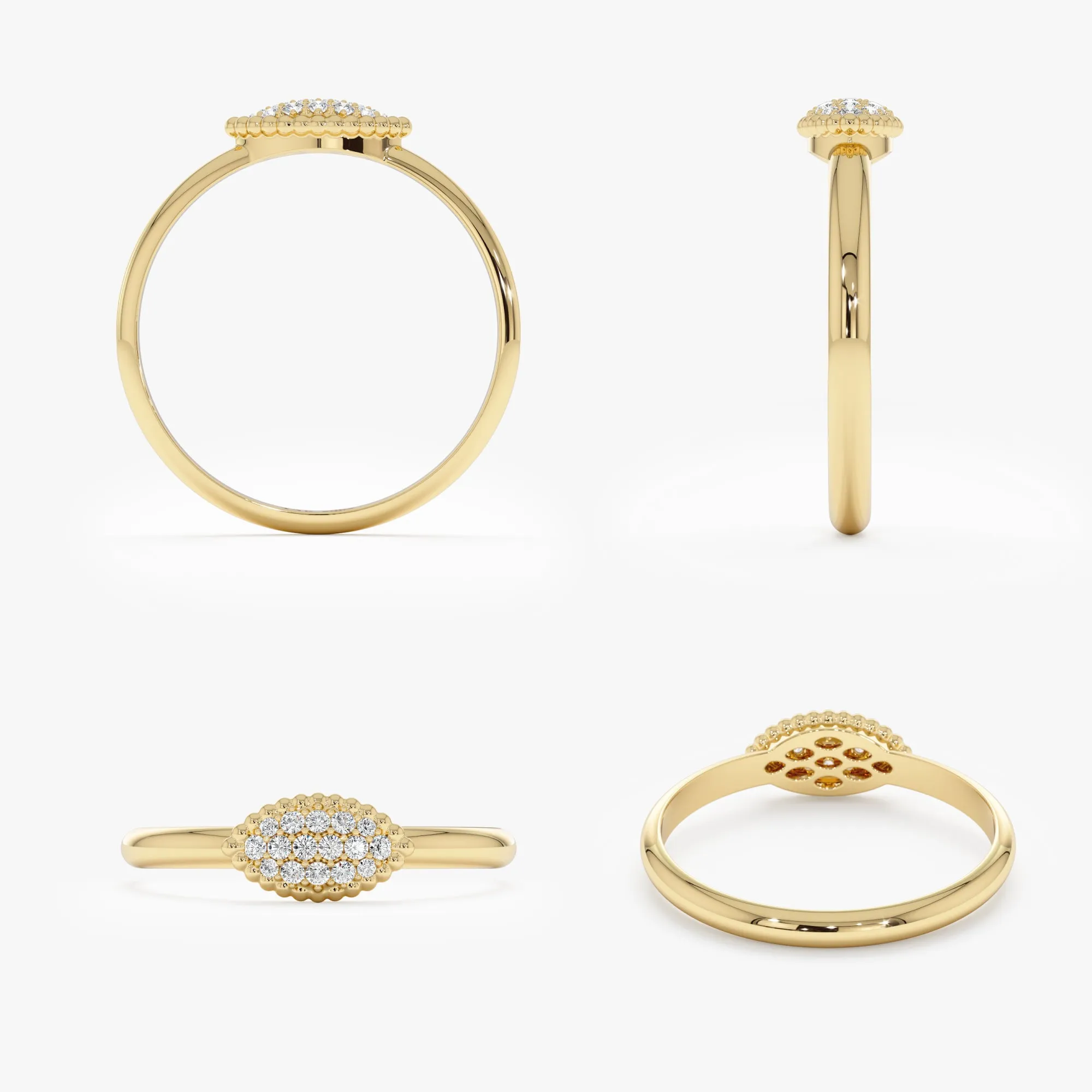 Pave Diamond Marquise Ring, Ayla