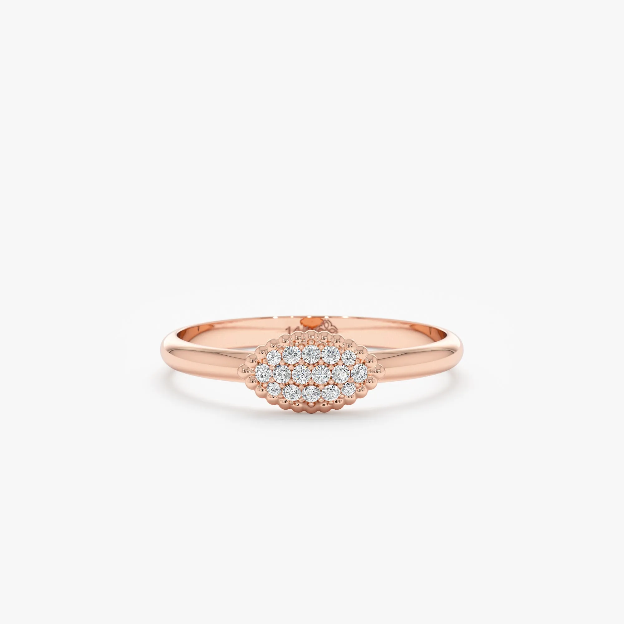 Pave Diamond Marquise Ring, Ayla