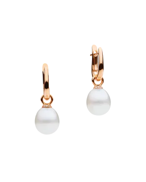 Pearls My Way Pearl Earrings | 10mm Oval Pearls, Diamonds, and Rose Gold