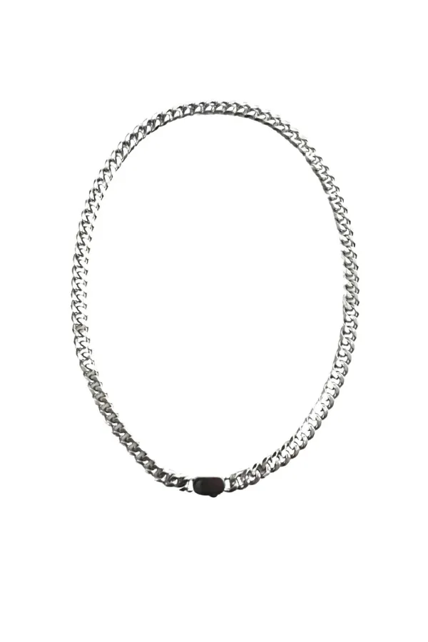 Petite ID Choker Necklace- Silver