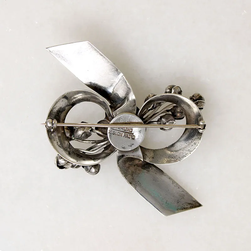 Ribbons & Flowers Sterling Silver Brooch from Hob??
