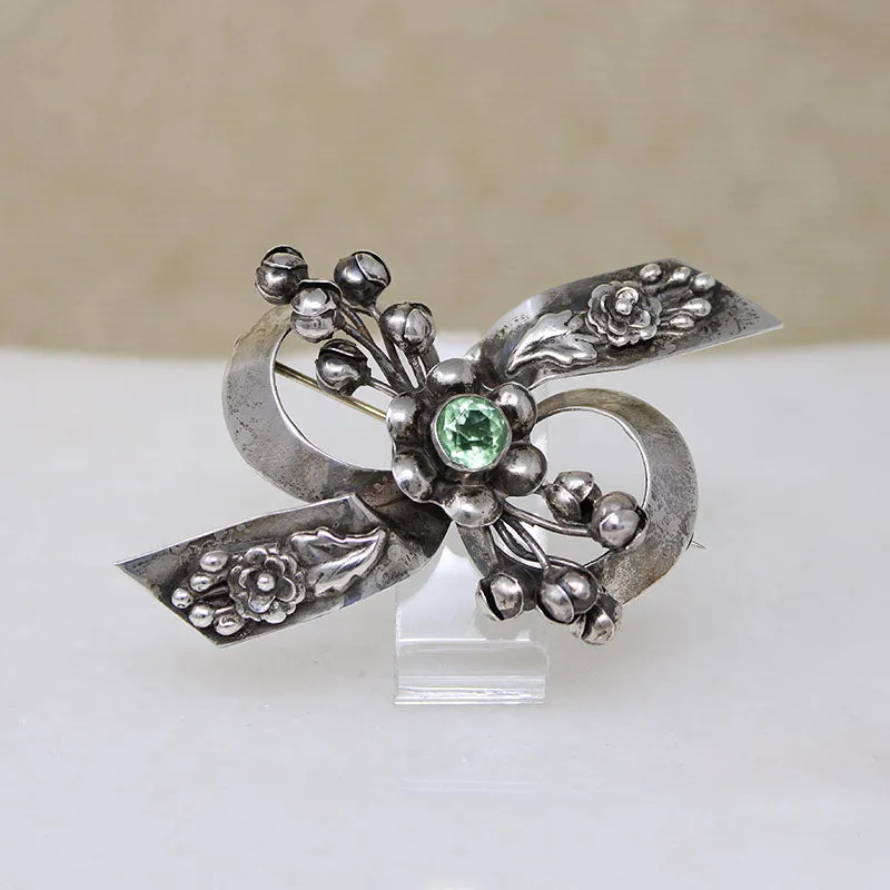 Ribbons & Flowers Sterling Silver Brooch from Hob??