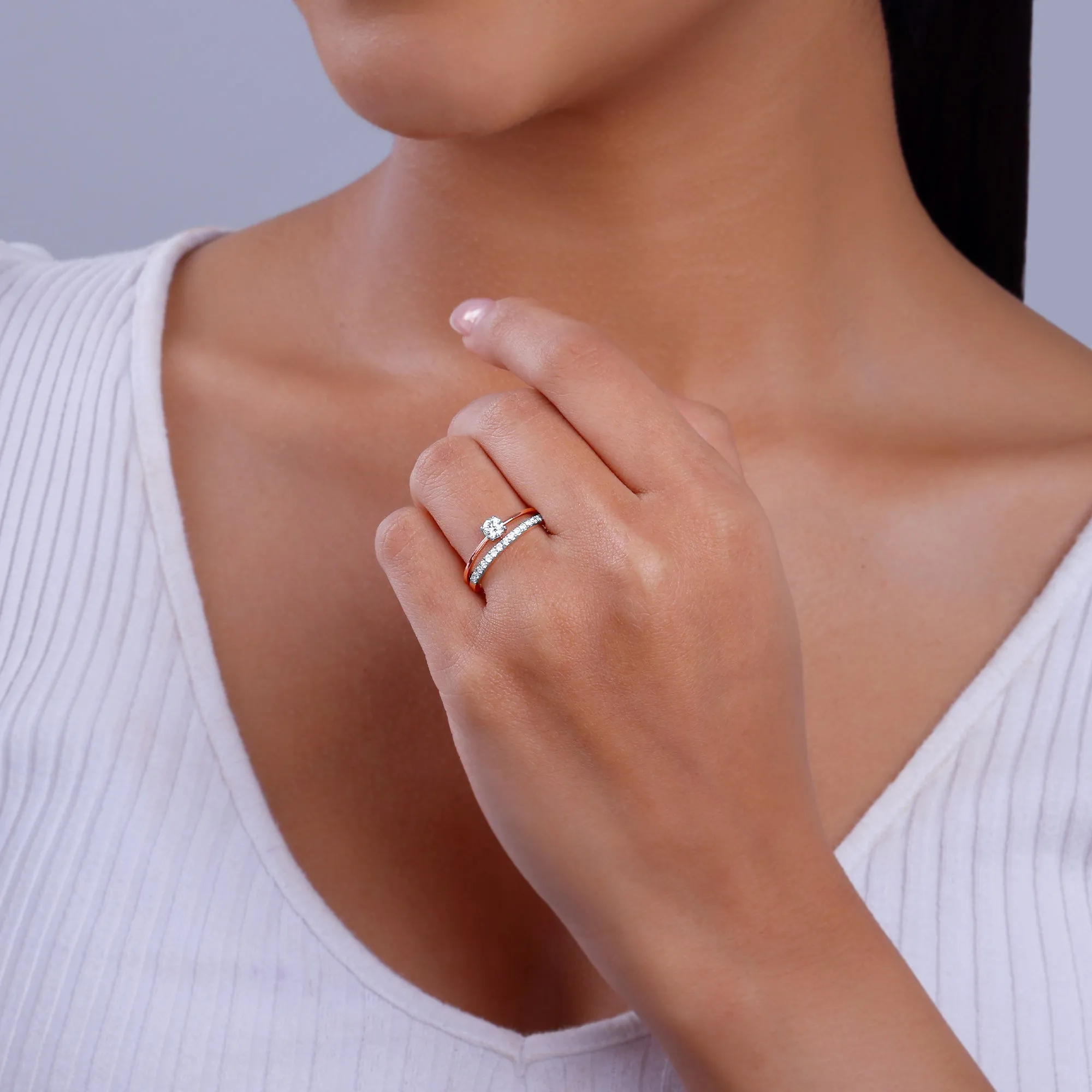 Rose Gold Begin Forever Solitaire Diamond Ring