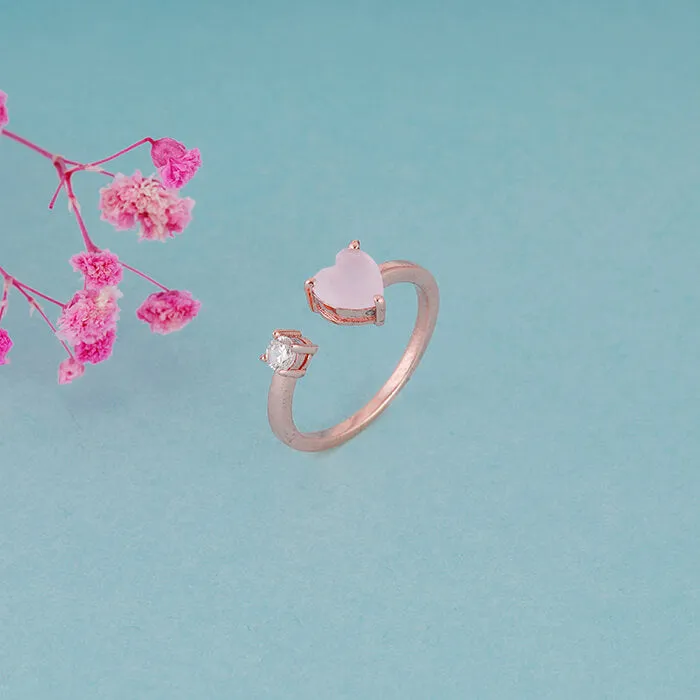 Rose Gold Heart Up My Sleeves Ring