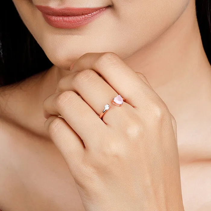 Rose Gold Heart Up My Sleeves Ring