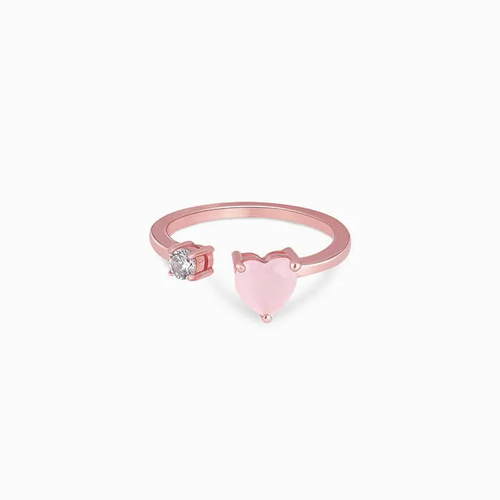 Rose Gold Heart Up My Sleeves Ring