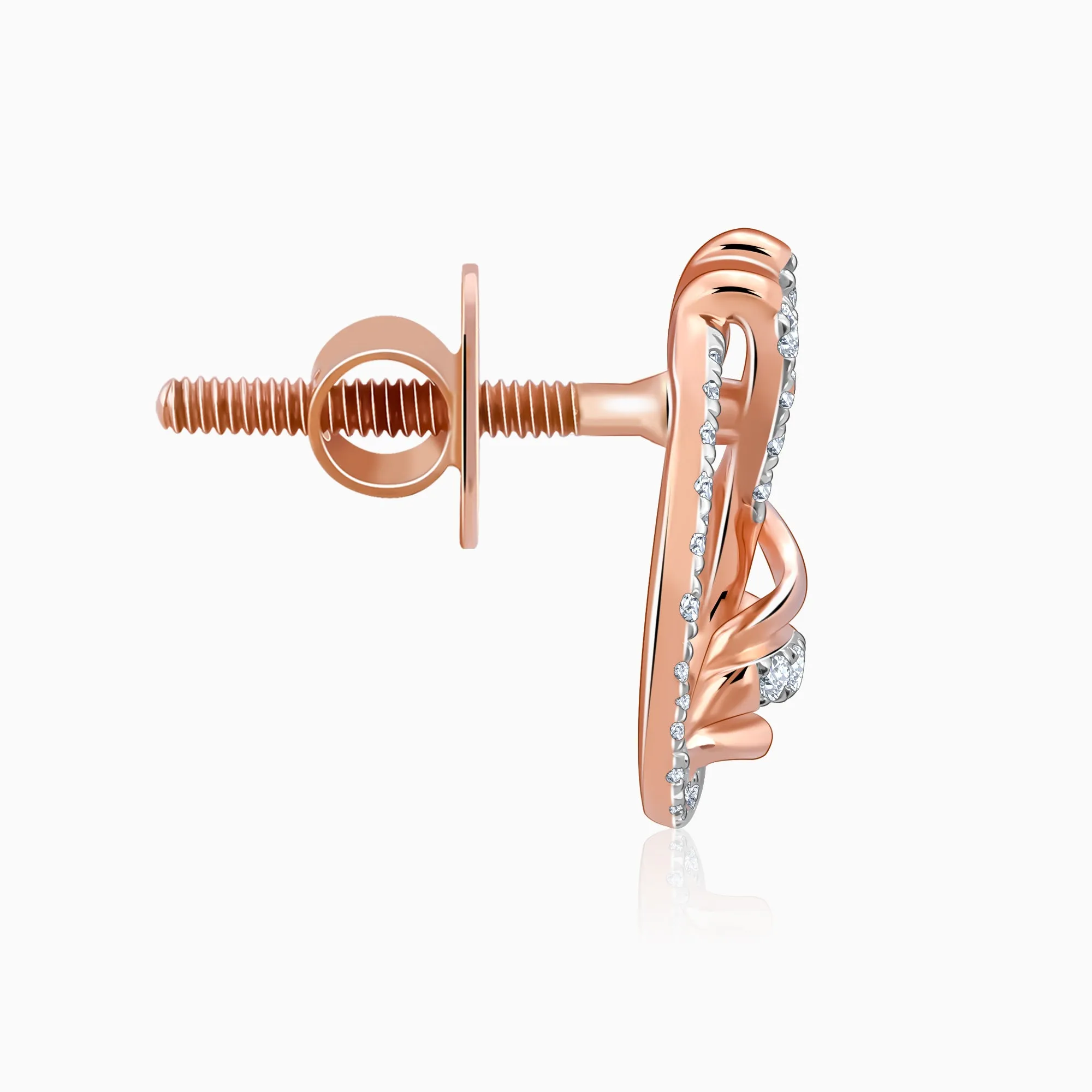 Rose Gold Pear Diamond Studs