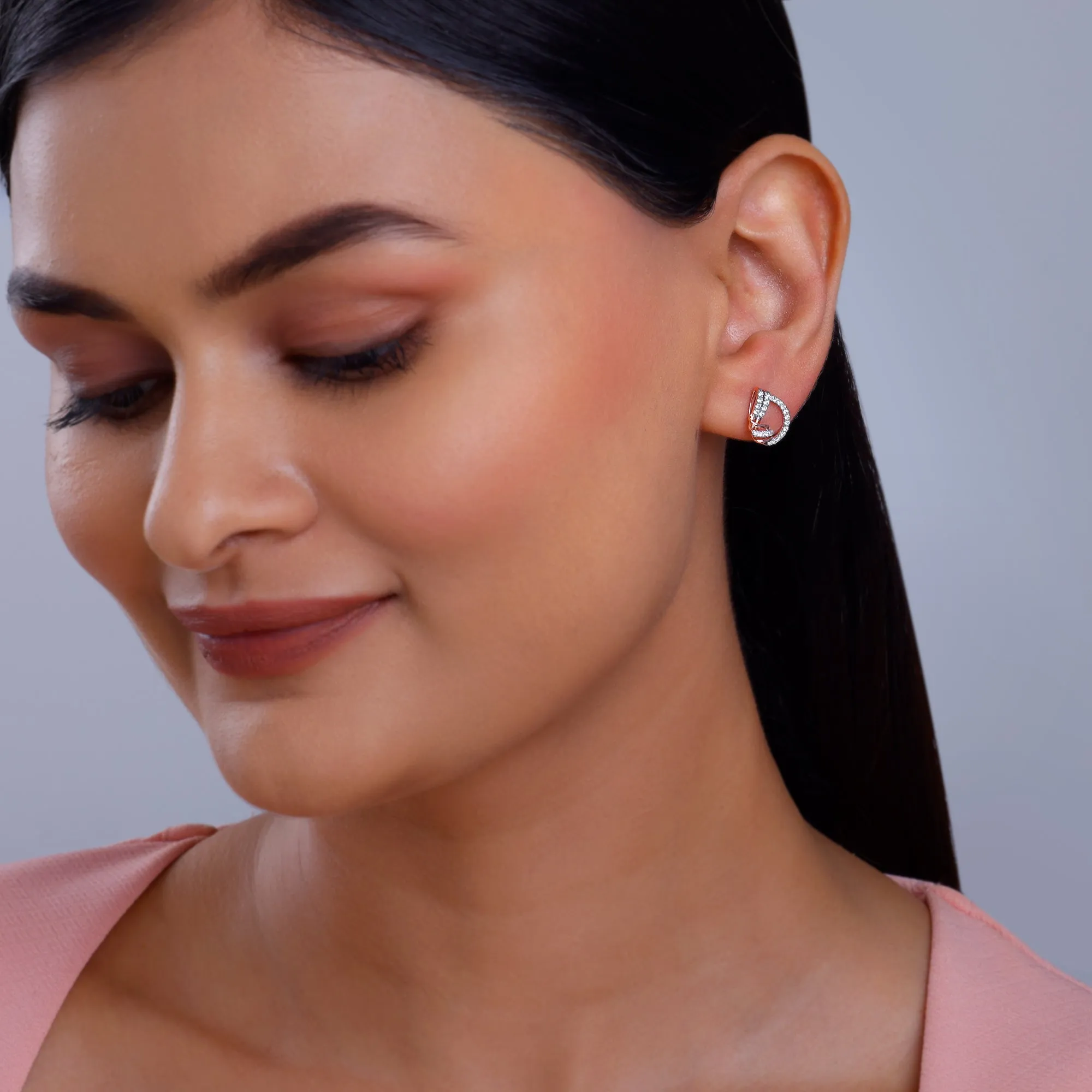 Rose Gold Pear Diamond Studs