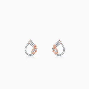 Rose Gold Pear Diamond Studs