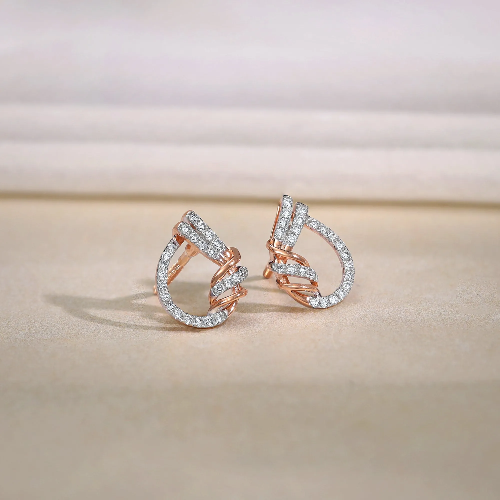 Rose Gold Pear Diamond Studs