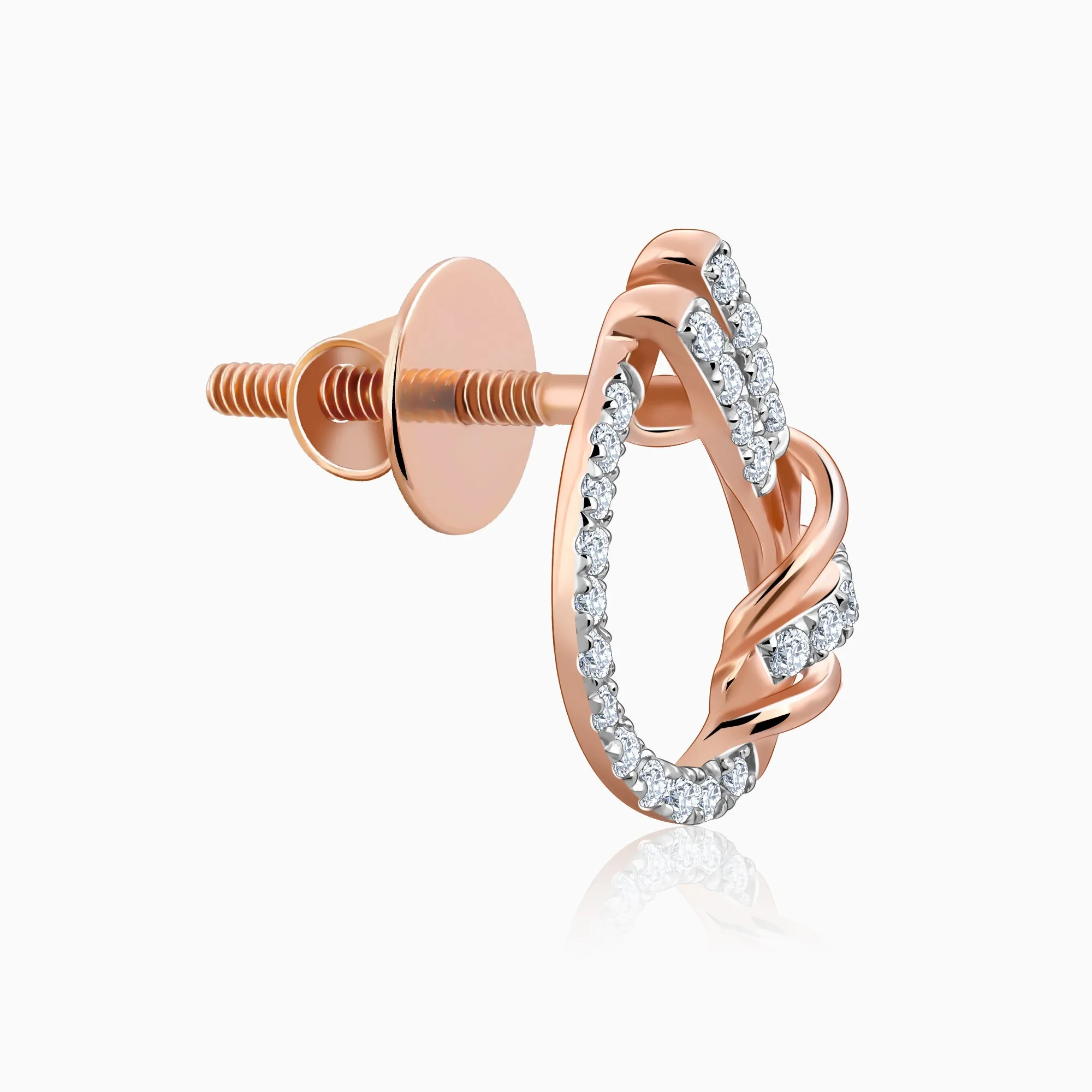 Rose Gold Pear Diamond Studs