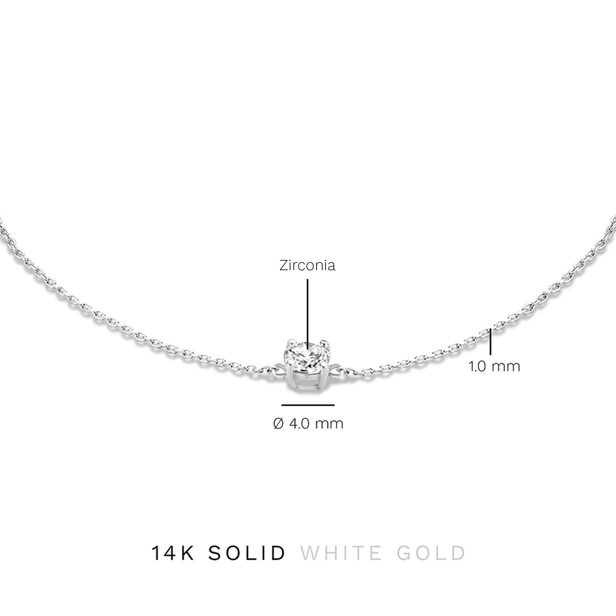Saint Germain Fa?s 14 karat white gold bracelet with zirconia stone