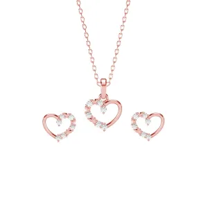 Silver Valentine Heart Jewellery Set
