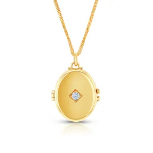 Single Diamond Locket Necklace