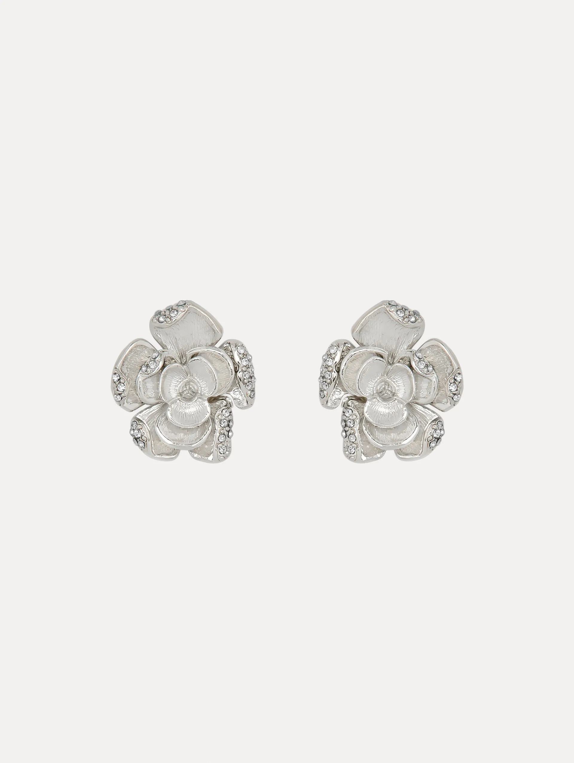 Small Pav?? Rose Earrings