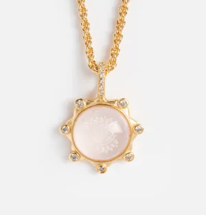 Solis Pendant Necklace in Pink Quartz