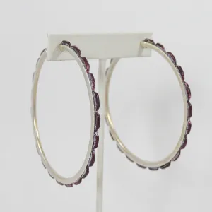 Spiny Oyster Hoop Earrings