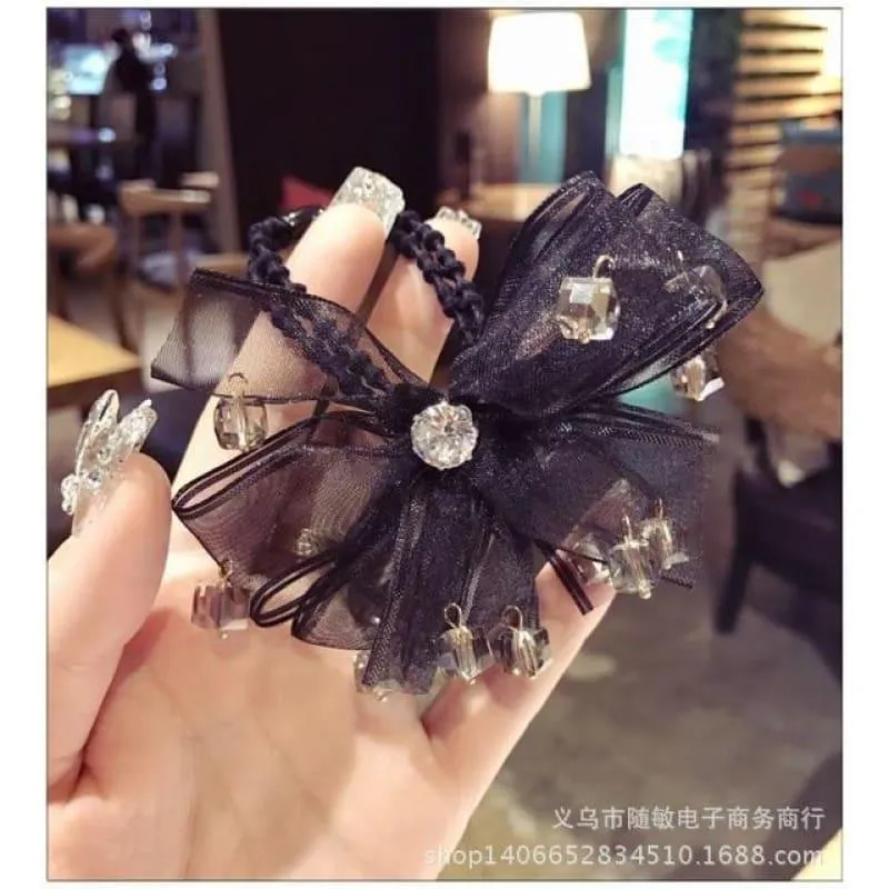 Spring New Style Flower Crystal Hair Elastic Hair Clip